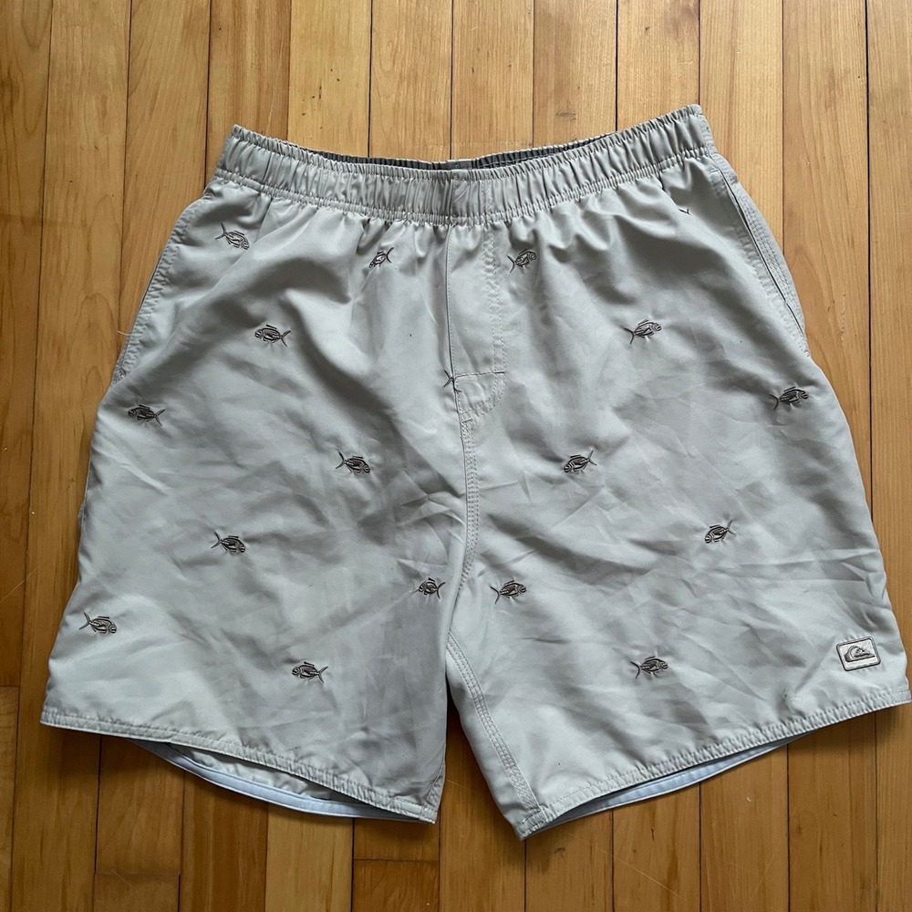 Quiksilver Swim Trunks Mens Large Elastic Waist Drawstring Board Shorts